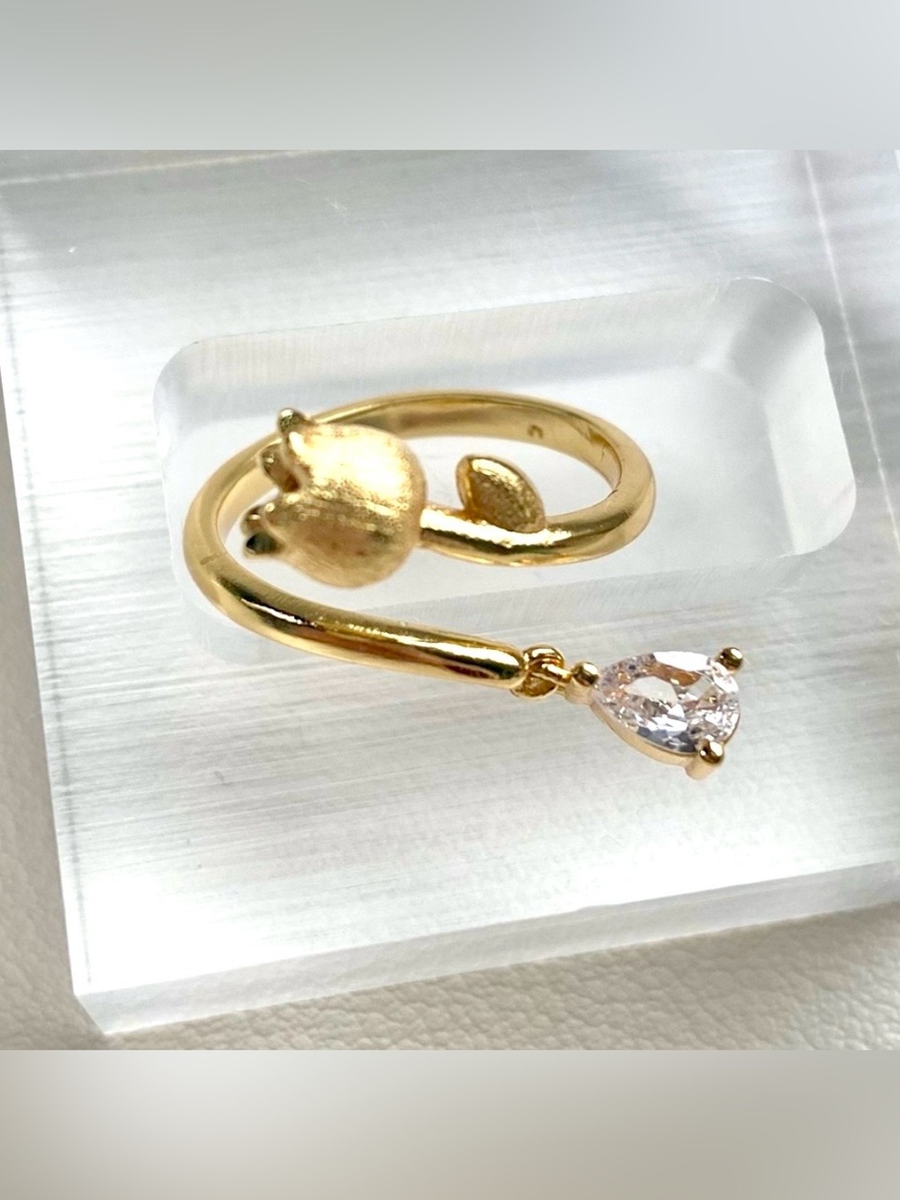 Gold plated tulip ring